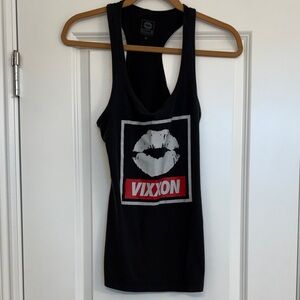 DIXXON Black Tank Top with Lip Graphic